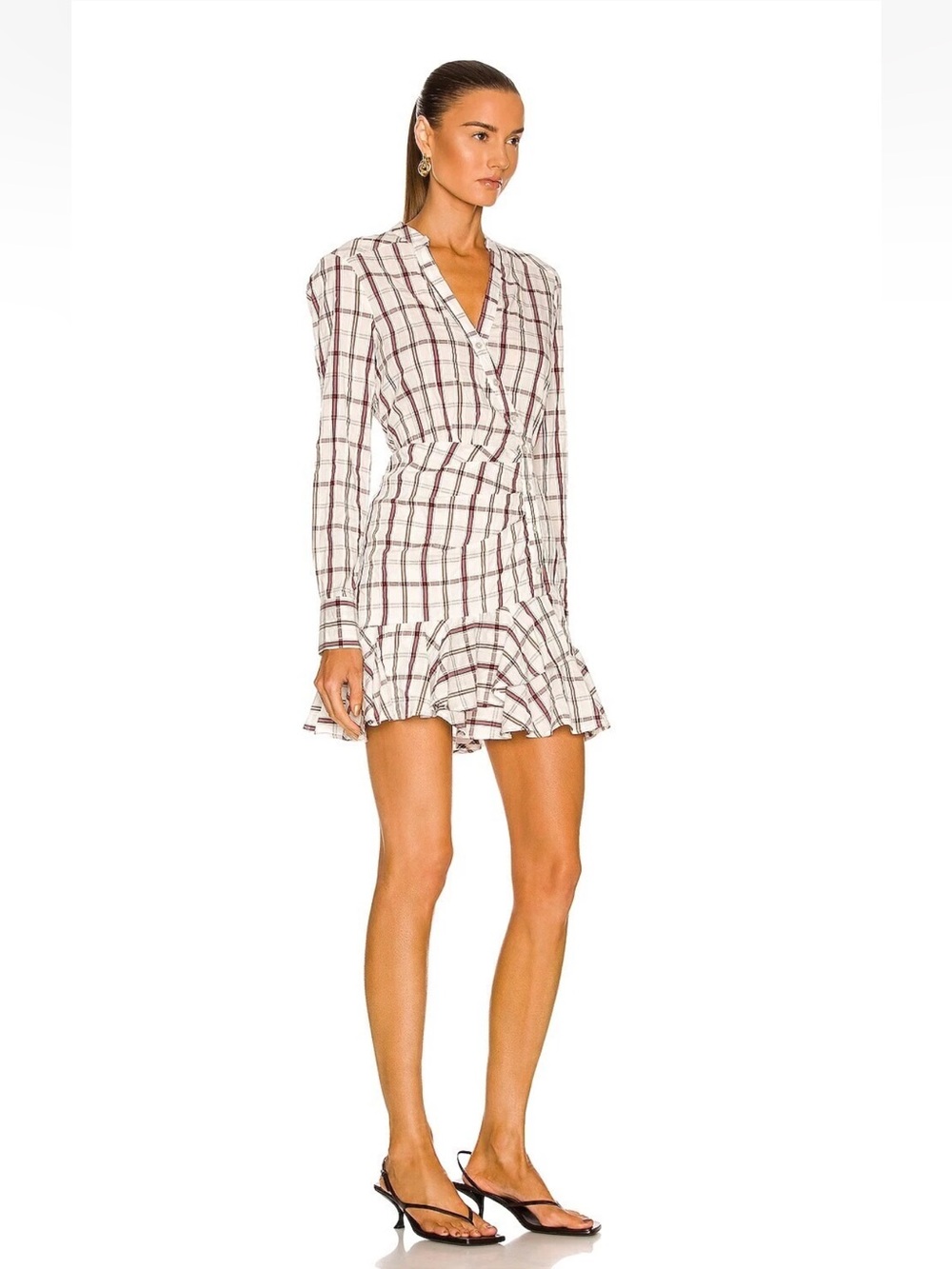 Veronica Beard REVOLVE Sherry Dress in White Multi Plaid Dress size M boho Y2K